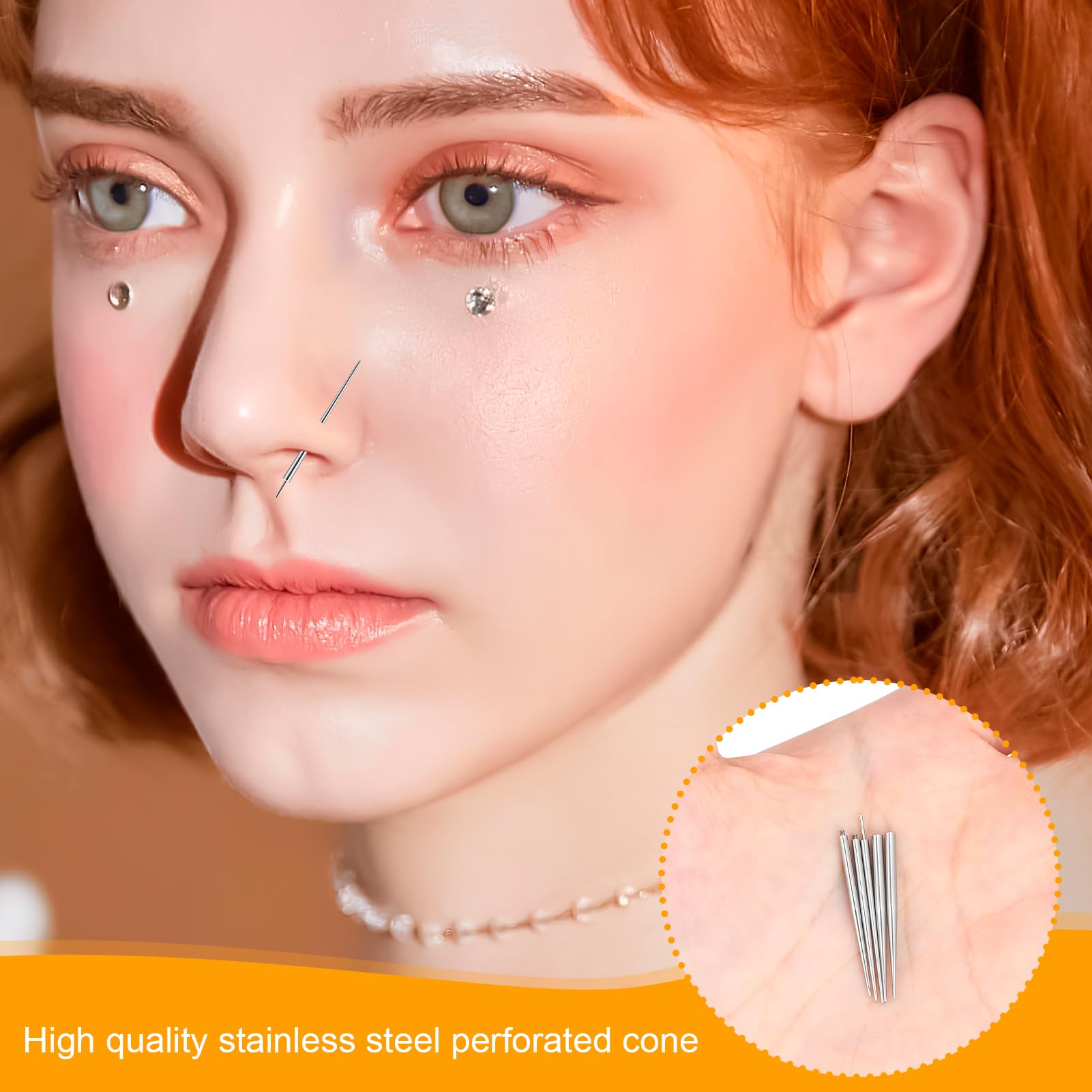 9 PCS Piercing set Piercing Taper Insertion Chirurgenstahl 14G 16G 18G, Piercing Nadeln für Ohr/Nase/Lippe/Zunge/Nippel/Bauchnabel/Piercing Zubehör für Anfänger und Profis, Piercing einführhilfe