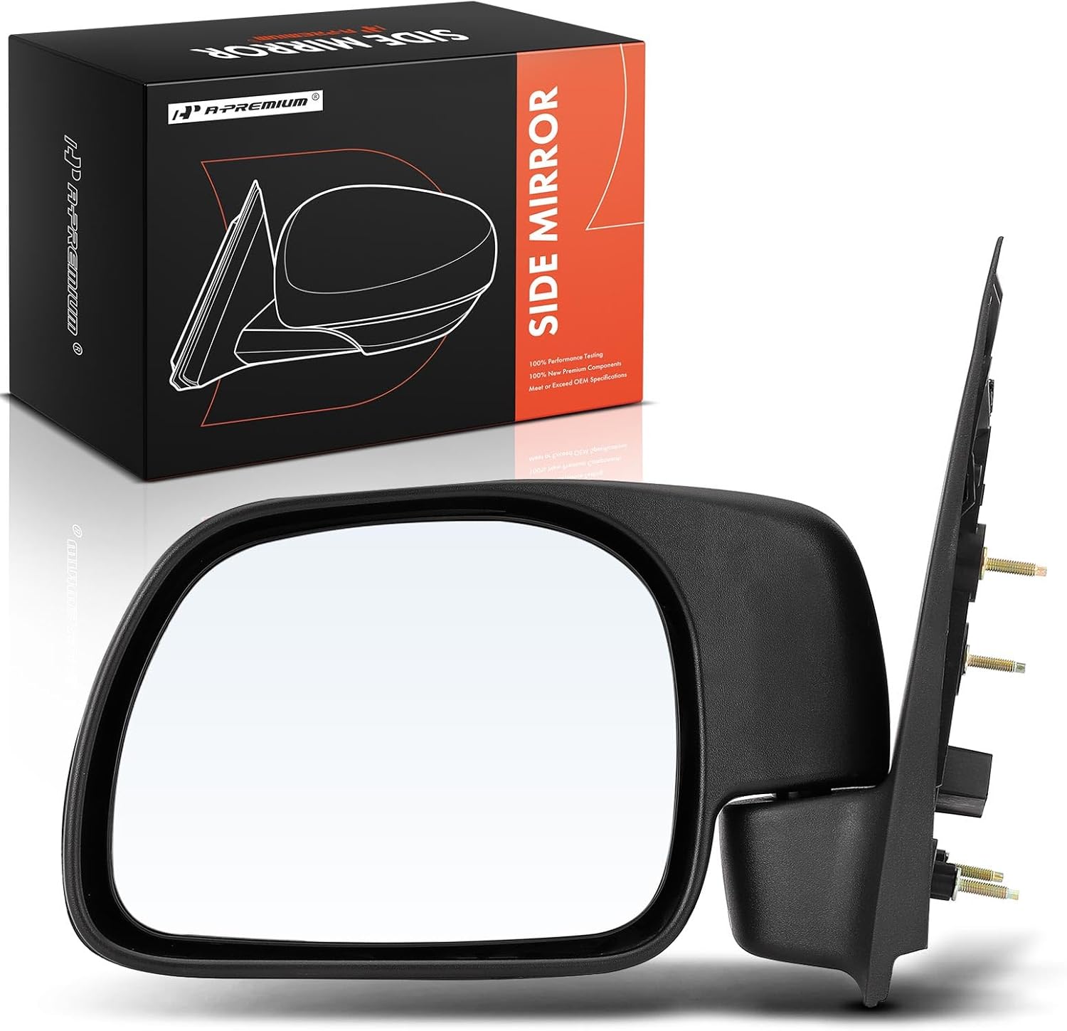 A-Premium Driver Side Manual Door Mirror Compatible with Ford F-250 F-350 Super Duty 1999-2010, F-450 F-550 Super Duty 1999-2003, Excursion - Non-Heated Manual Folding Black Outside Rear View Mirror