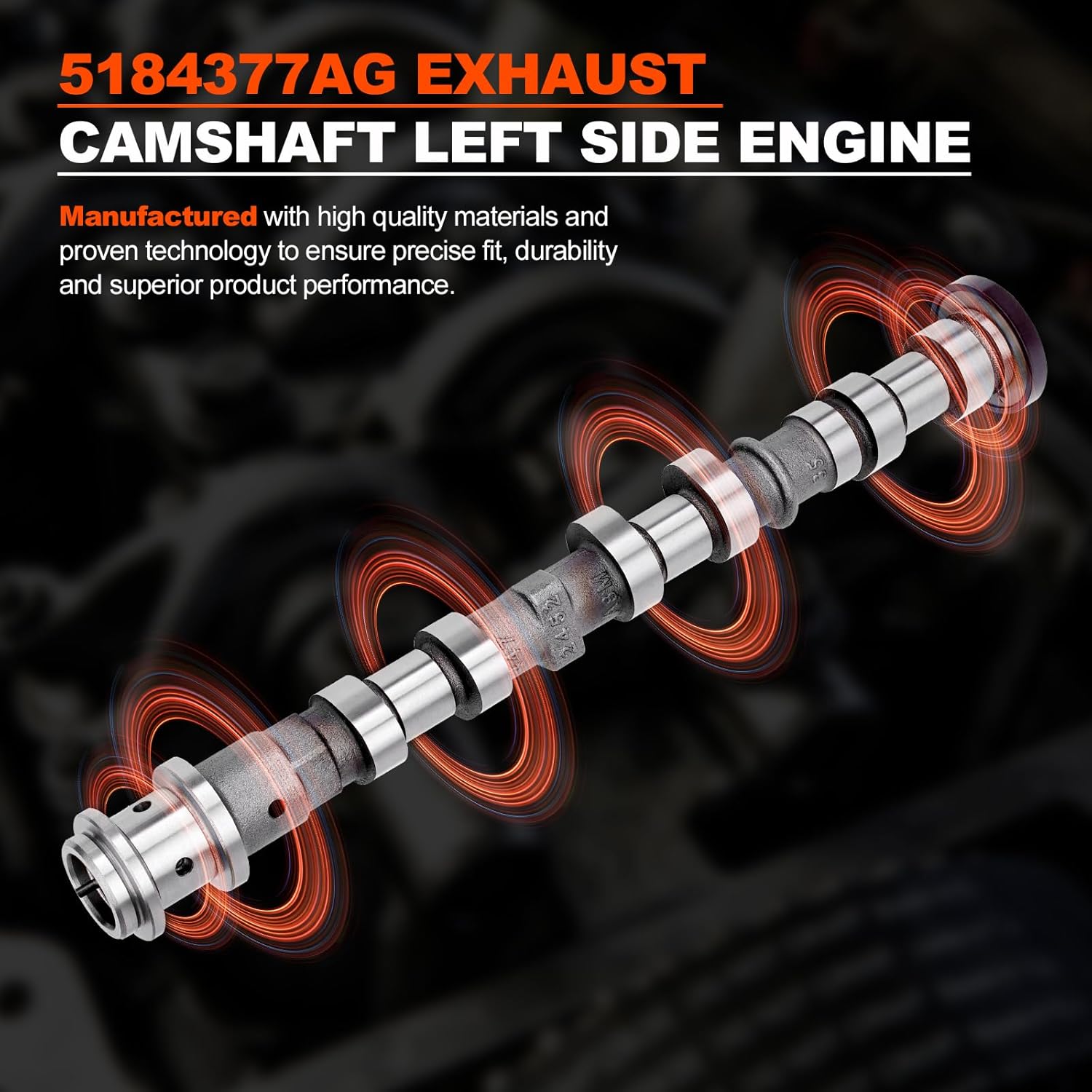 Left Side Exhaust Camshaft 5184377AG Compatible with Dodge Journey, Ram 1500, Jeep Grand Cherokee & Chrysler 200 300 3.6L V6 Models Replaces for 5184377AD, 5184377AE, 5184377AF, 5184377AH