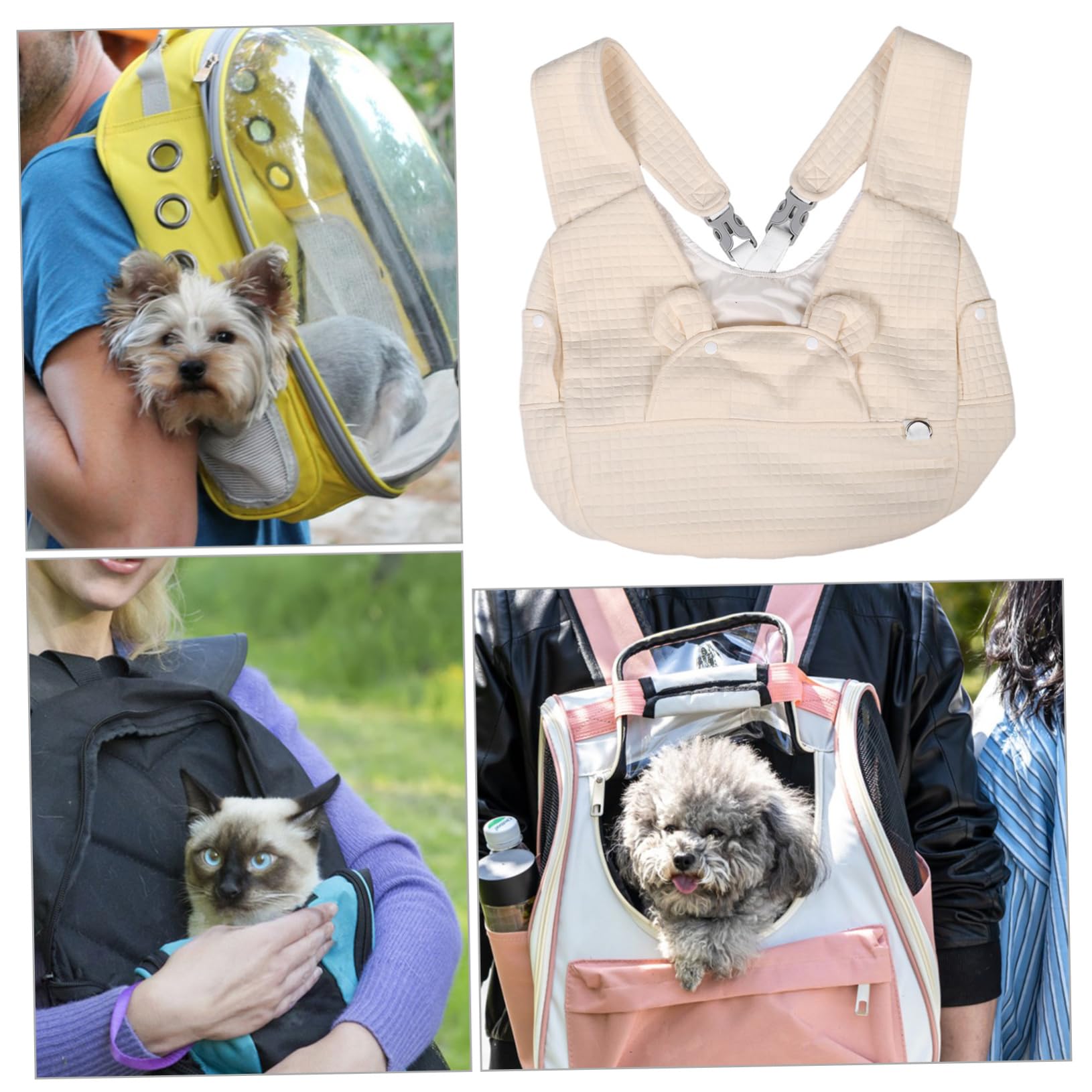 GANAZONO Welpenrucksack aus Baumwolle mit Atmungsaktivem Material und Transparentem Fenster Kleiner Haustier Tragerucksack für Reisen und Wandern mit Mehreren Fächern und Crossbody Design