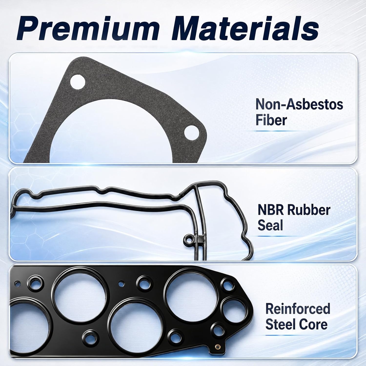 Upper Fuel Injection Plenum Gasket Set, Upper Intake Manifold Gasket Compatible with Honda Odyssey Accord Pilot Acura MDX TSX RL TL Replace # MS 96409-3