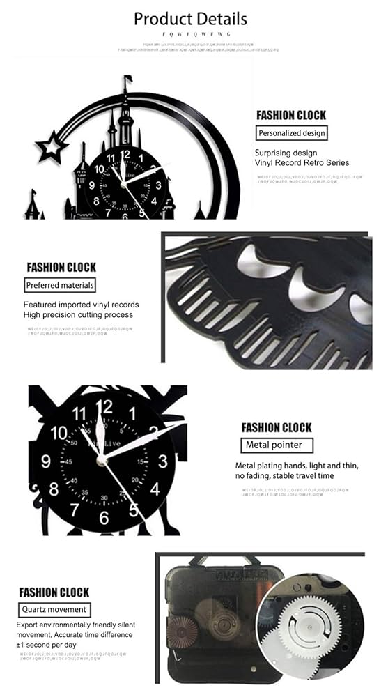 a－haア－ハ レコード盤 掛け時計 Wire Clock 八角（アラビア