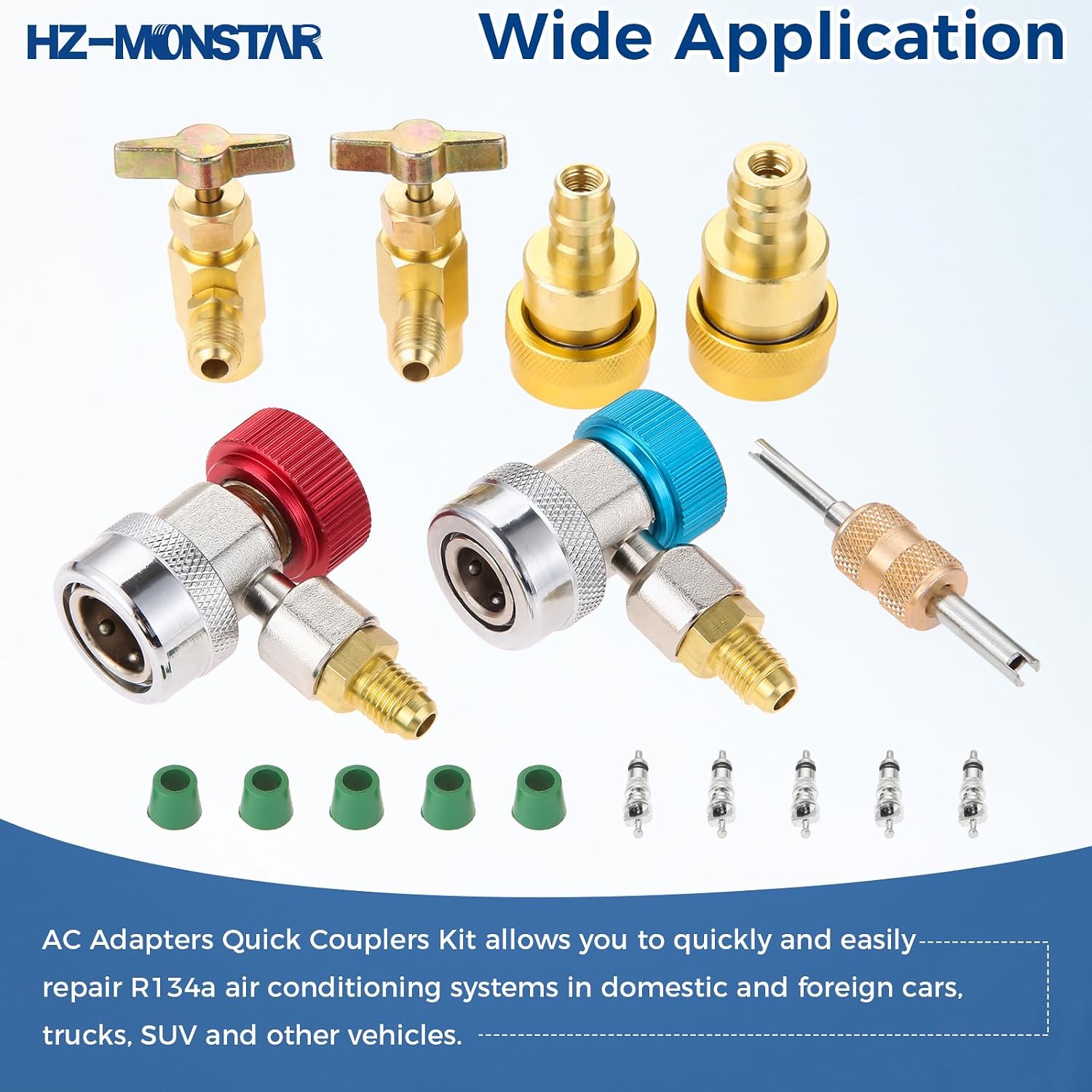 AC Adapters Quick Couplers Kit, R134a Quick Coupler Adapter for R134a Car