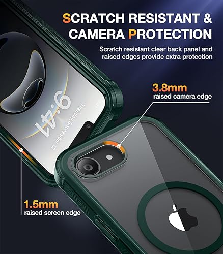 Miniatura 575 de Diaclara - Funda diseñada para iPhone 14 Pro Max, resistente, de cuerpo completo, con protector de pantalla sensible al tacto y antiarañazos + Blanco