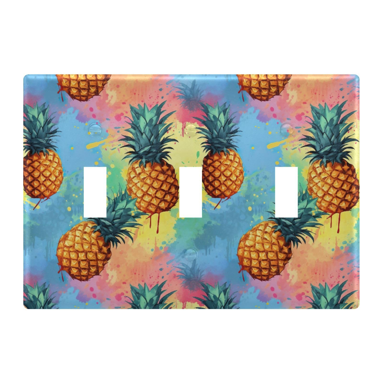 Light Switch Cover Pineapple Wall Plates for Electrical Outlets 3 Gang 202a8696