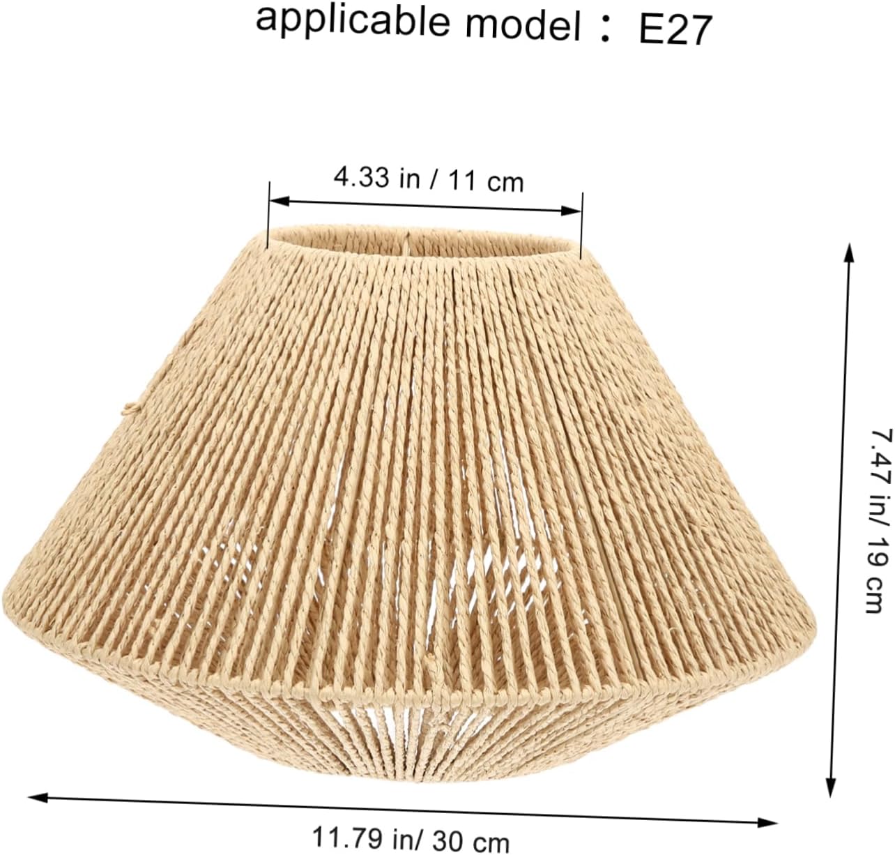 Hemoton Handwoven Lampshade Cover Rustic Woven Pendant Light Elegant Decorative Lampshade for Living