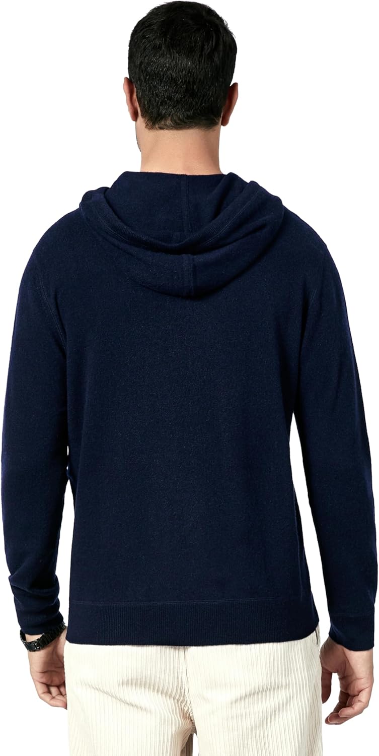 BEYOND FASHION Men's Sweater Pocket Hoodie Pullover - 100% Pure Cashmere - Image 3