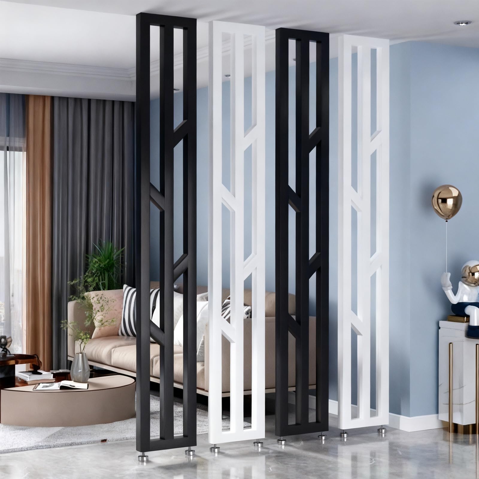 Lot de 3 séparateurs de pièce réglables – Panneaux de séparation du sol au plafond sans perçage pour une décoration d'intérieur élégante et une séparation polyvalente de l'espace