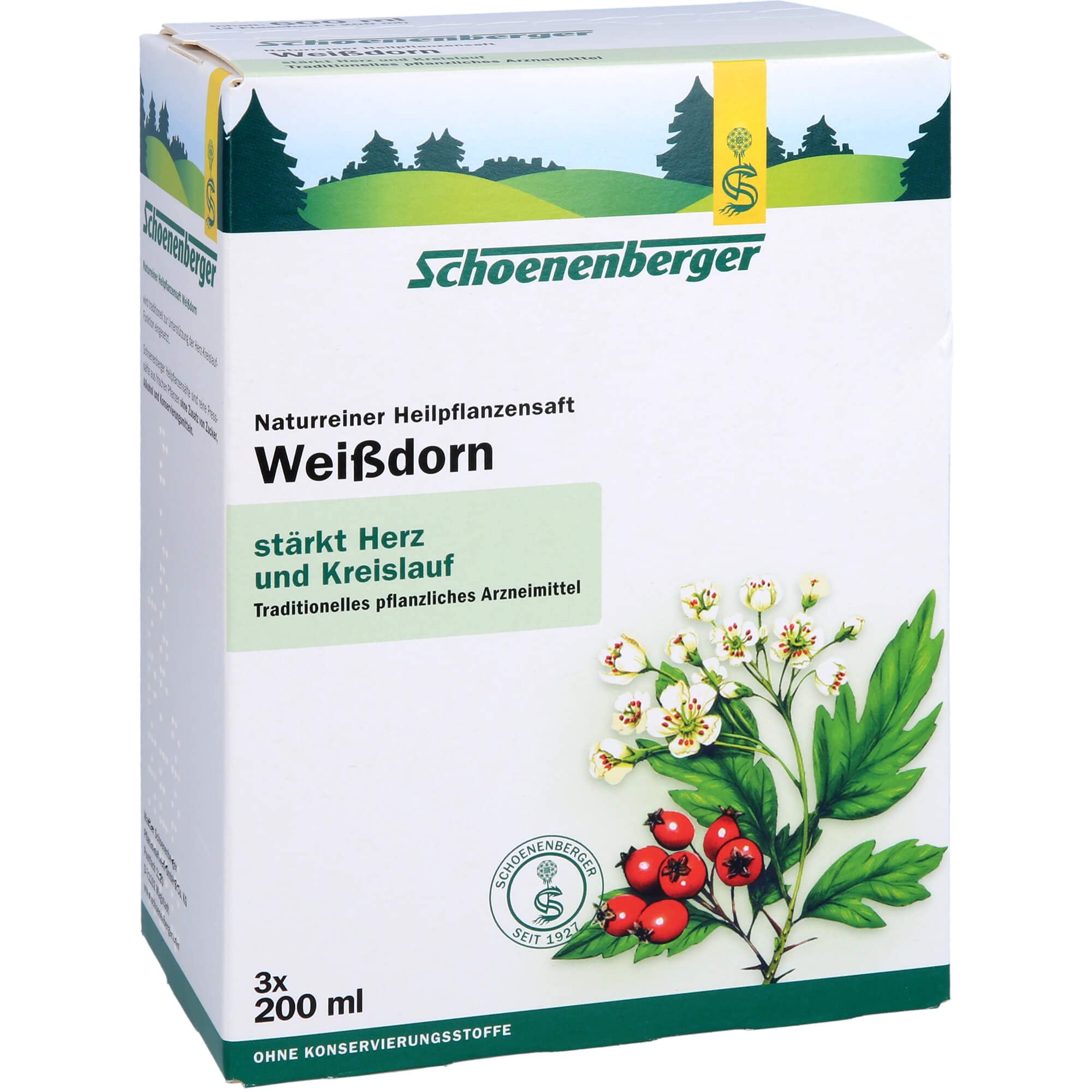 weissdorn jus Schoenenberger, 3 x 200 ml