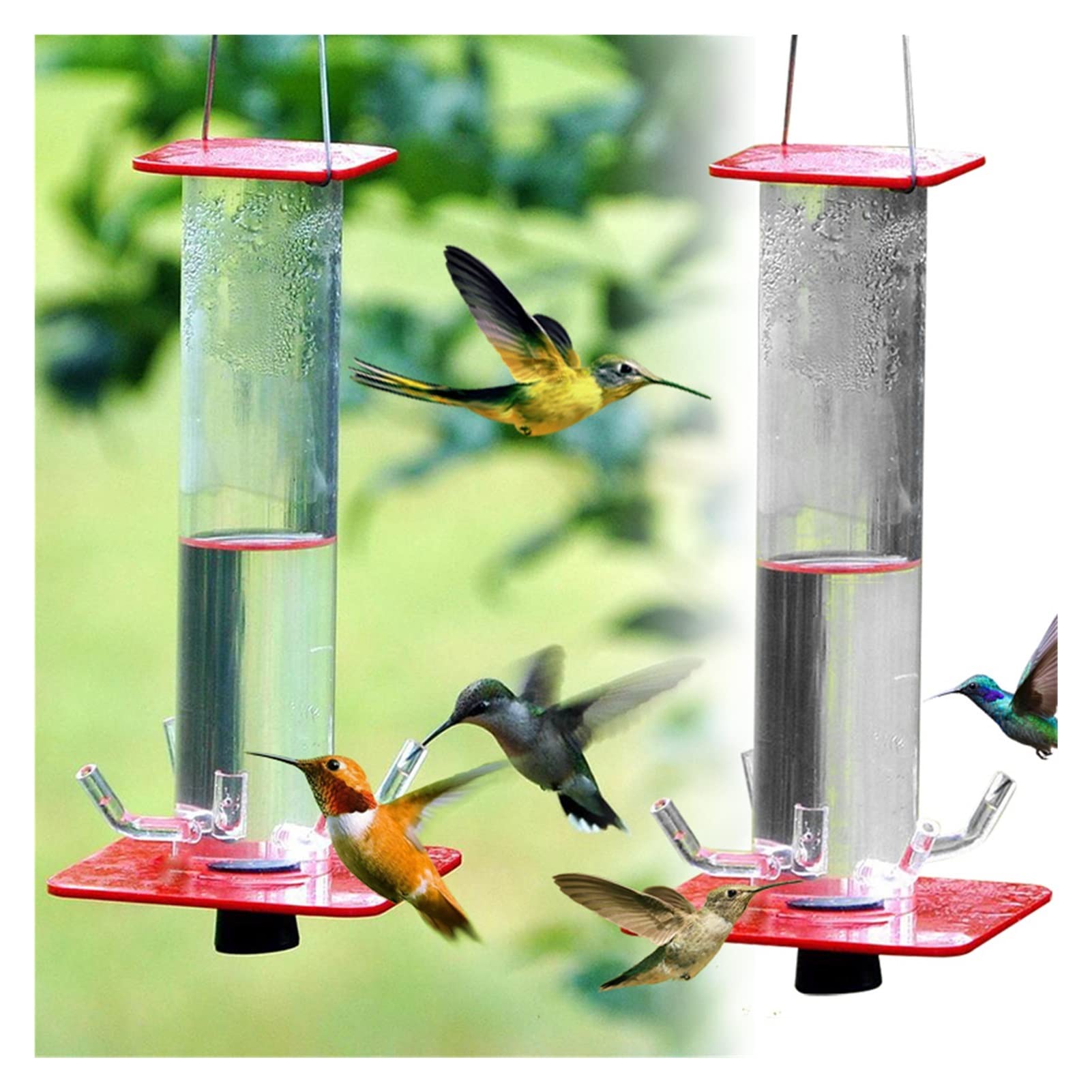 Ailan 3x Mangiatoia per colibrì in metallo rosso Habitat esterno per uccelli per riposare tra un pasto e l'altro Dispositivo di alimentazione per colibrì