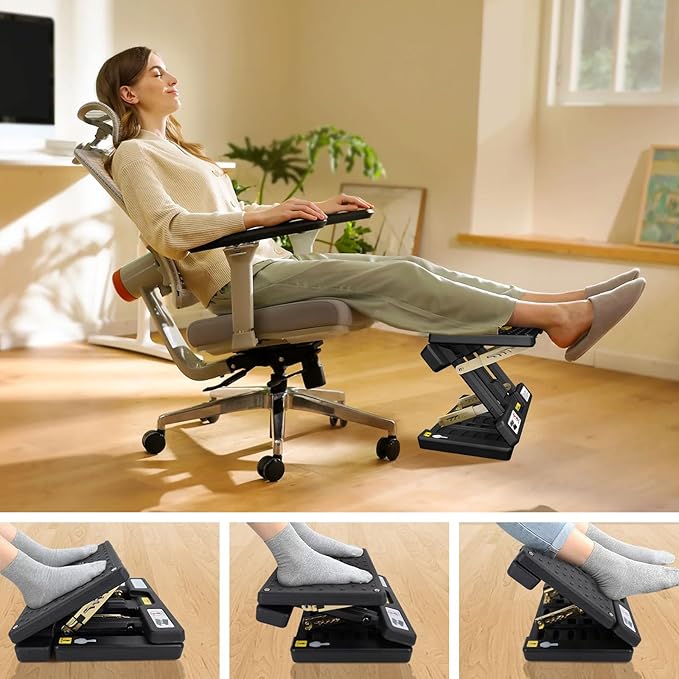 Reposapiés Plegable Ajustable Ergonómico para Oficina, 80 lbs, Cojín Suave miniatura 2