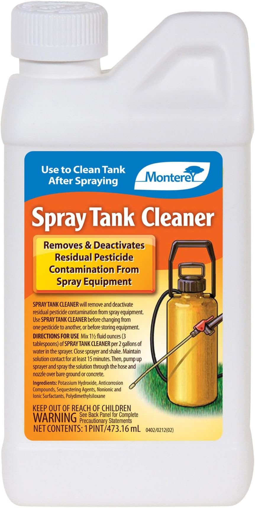 Monterey - Spray Tank Cleaner - Remove and Deactivate Residual Pesticide Contamination from Spray Equipment - Use Before Switching Pesticides, Pump Sprayer Cleaner - 1 Pint