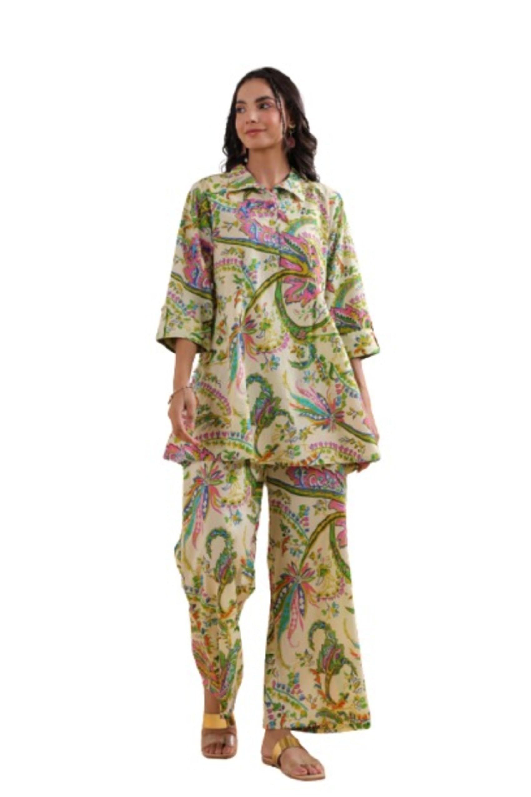 Tropical Vibes on Cotton Co-ord Set for Women-image-10