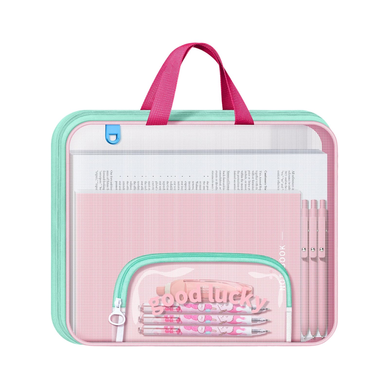 RBRMHM Large Capacity Meshes File Organizers with Zippers and Carry Handle for Document Storage Students and Professional Use