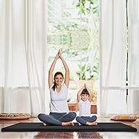 Vista 8 de GYMAX Colchoneta de gimnasia, 4 x 8 x 2 pulgadas, plegable, gruesa, con asas de transporte y costuras resistentes, cubierta de piel sintética