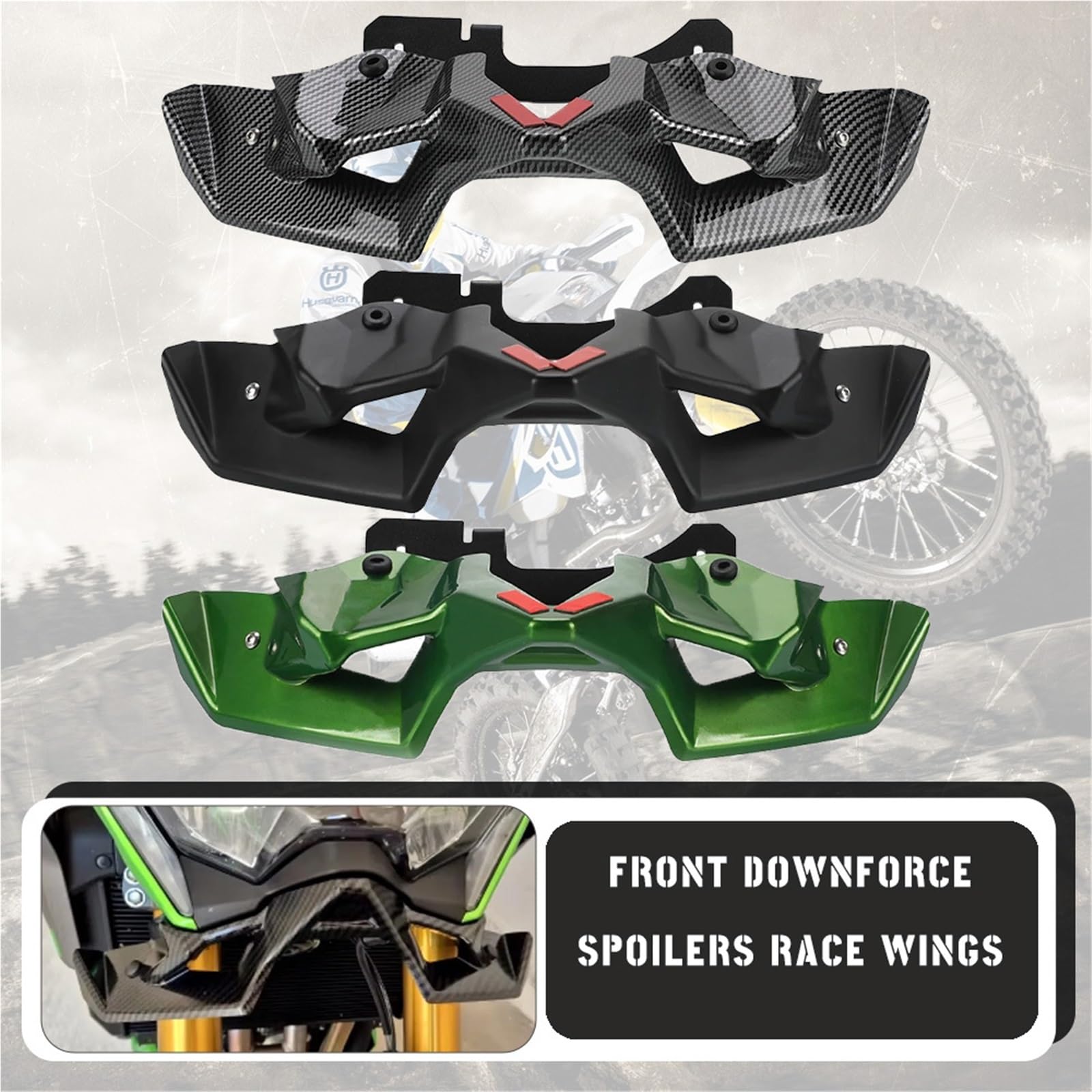 Front Bumper Splitter dachowy Pasuje do Kawasaki Z900 Z 900 2020-2025 Przedni spojler Winglet Aerodynamiczny skrzydłowy Akcesoria motocyklowe