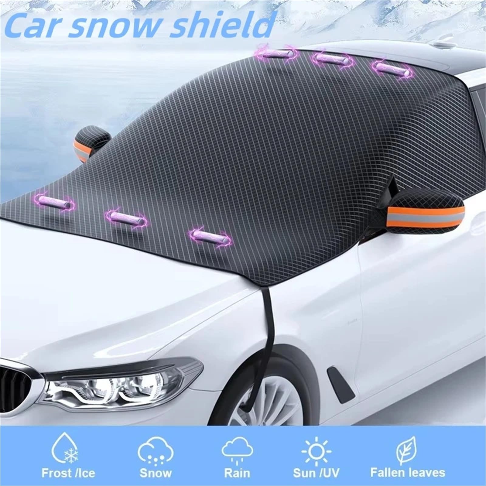 Pokrowiec na samochód Uniwersalny SUV Snow Protector Osłona na przednią szybę samochodu przeciwśnieżna z magnesami Premium Oxford Cloth Frost Protection Pełne osłony samochodowe
