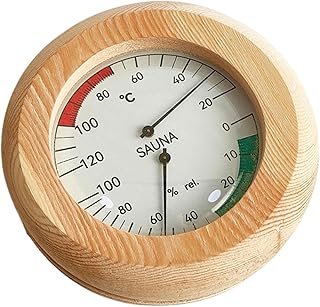 Wooden Sauna Thermometer Hygrometer 0-100% Humidity Professional Dia 5.1inch