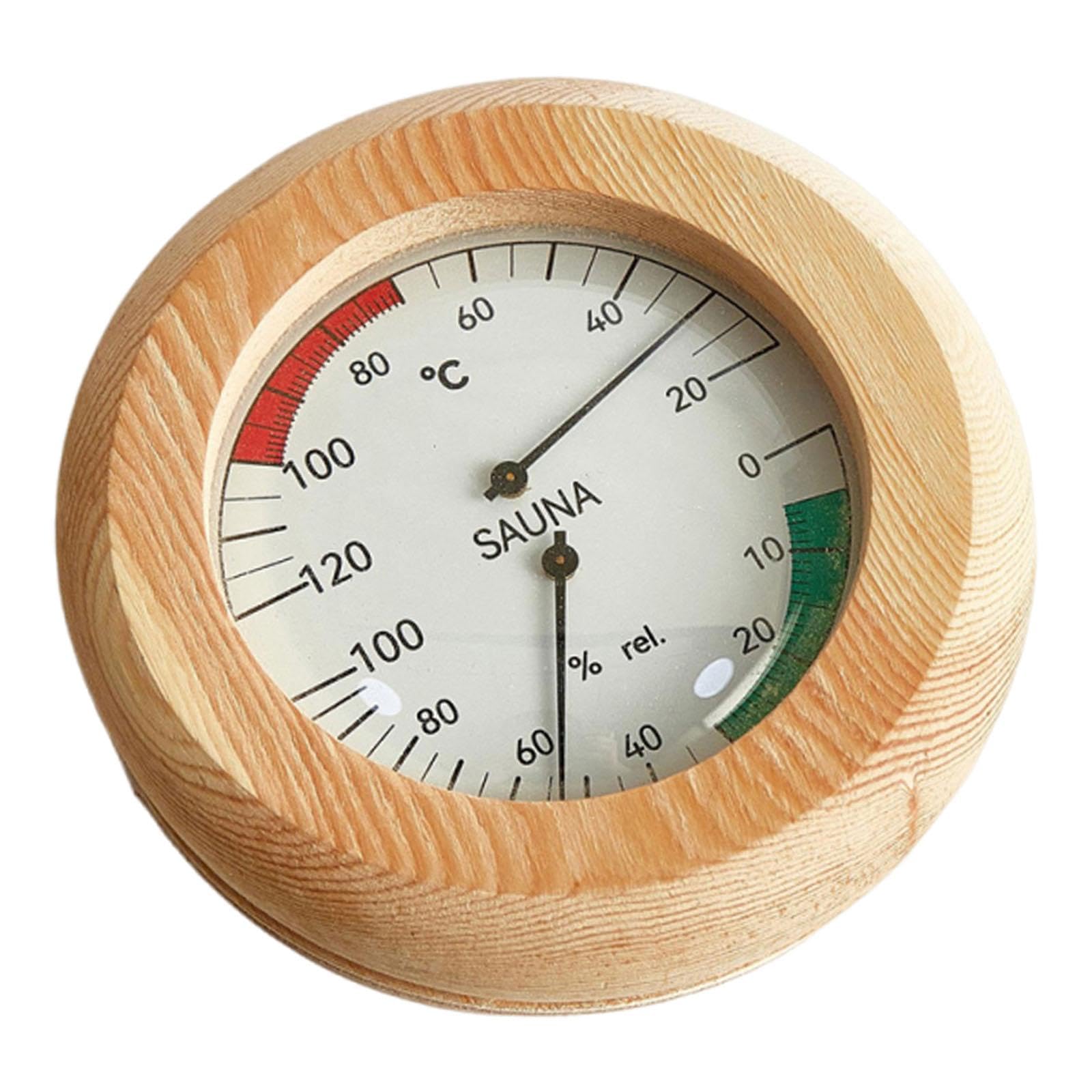 Wooden Sauna Thermometer Hygrometer 0-100% Humidity Professional Dia 5.1inch-picture-27