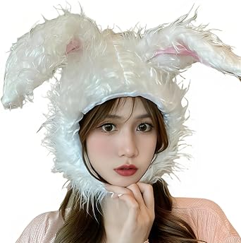 Rabbit Headwear, Rabbit Hat, Gray Rabbit, Rabbit, Long-haired Cap, Animal Hat, Easy Transformation, Cosplay Prop, Christmas, Halloween, Cute Animal, Animal Hat, Plush, Headwear, Funny