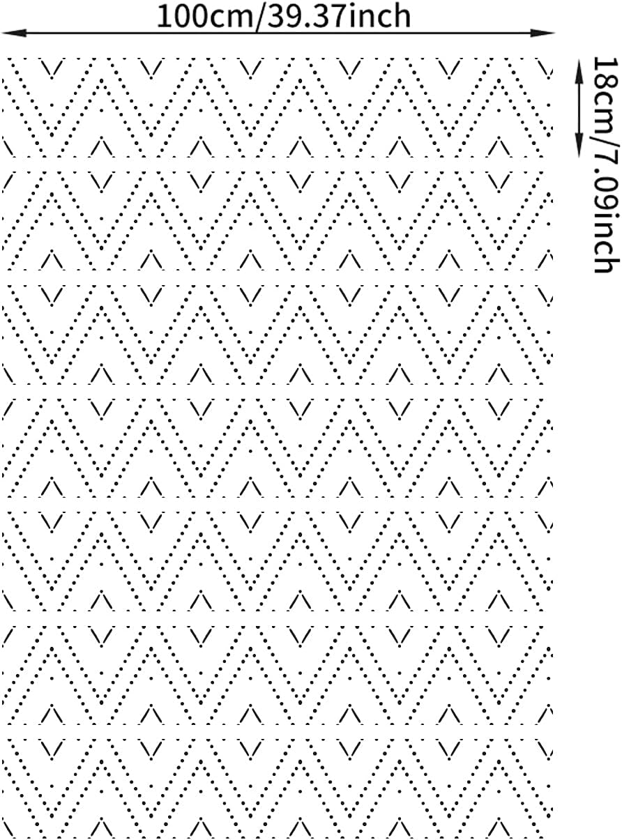 funlife 14Pcs Bohemian Peel and Stick Stair Stickers, Self Adhesive Boho Vinyl Stair Risers Decals, Staircase Murals Decor for Steps, 39.37"X7.09" Rhombus Pattern