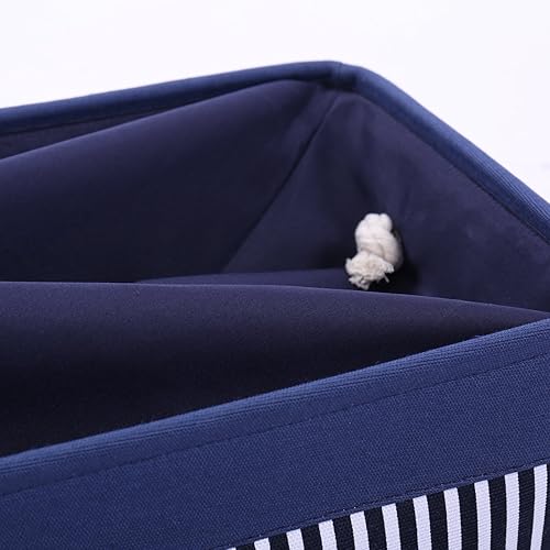 Vista 34 de Caja de almacenamiento para estantes, paquete de 6 canastas pequeñas de tela para organizar, cubos de almacenamiento plegables con asas para Blanco