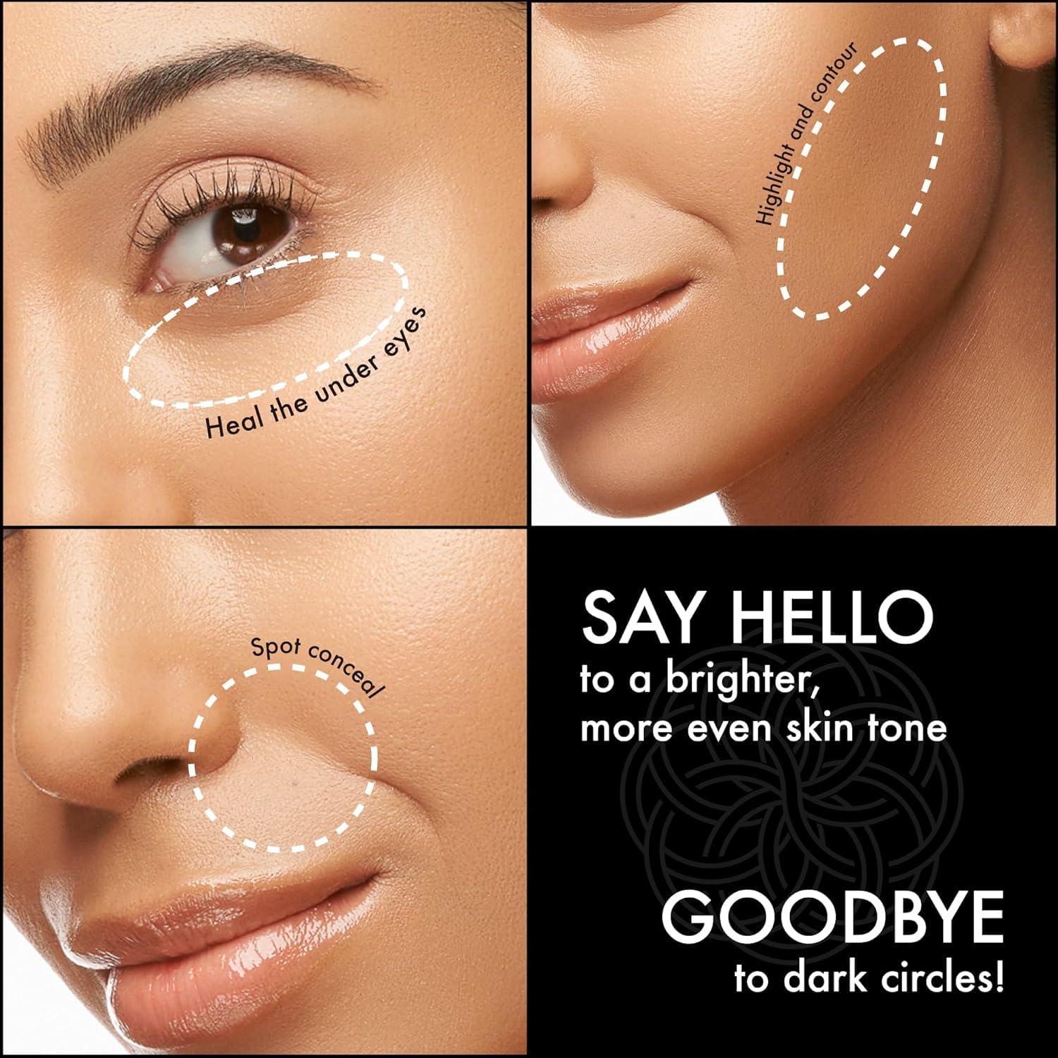 YENSA Skin On Skin BB + CC Full Coverage Concealer - Color Correcting Serum Concealer - Creaseless & Brightening Formula with Hyaluronic Acid & Superfood Complex - Medium Golden (0.34 Fl oz) - Image 3