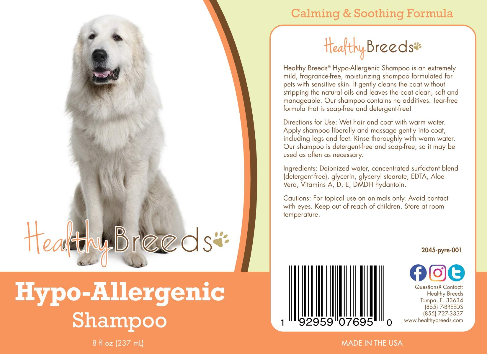 Healthy Breeds Great Pyrenees Hypo-Allergenic Shampoo 8 oz