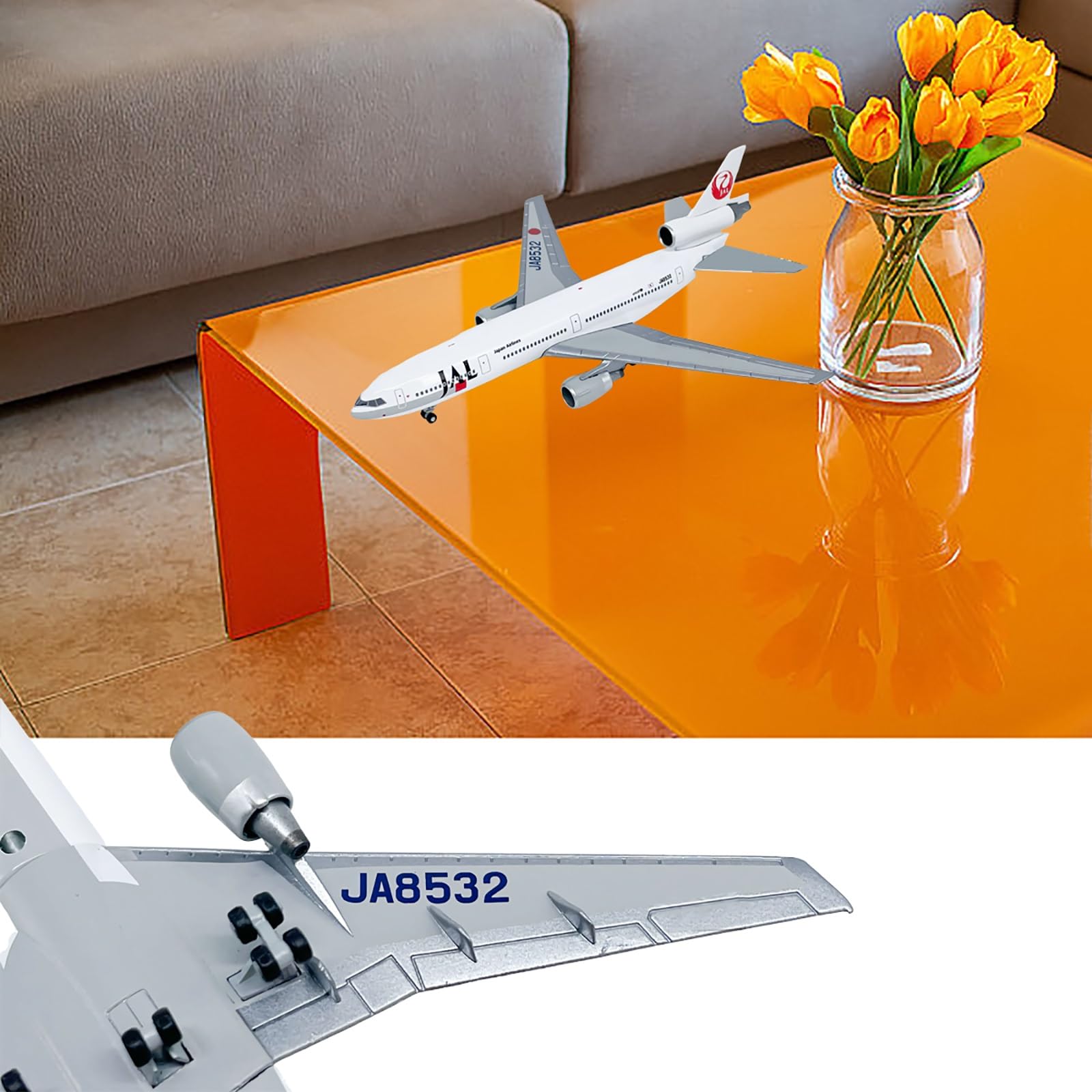 Modello aereo preassemblato metallo pressofuso JAL DC-10 scala 1:400 con espositore JA8530 Simulazione alta precisione, regalo for collezionisti aviazione, decorazione tavolo for adulti