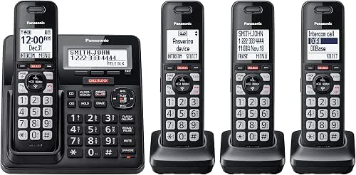 Panasonic Cordless Phone with Advanced Call Block, Link2Cell Bluetooth, One-Ring