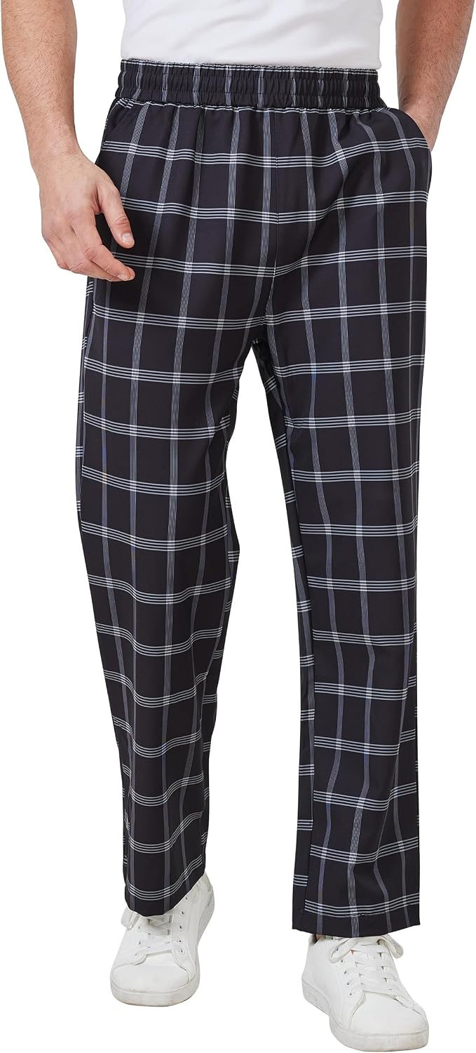 Nanxson Men's Baggy Chef Pants Restaurant Work Pants Elastic Waist with Pockets CFM2012
