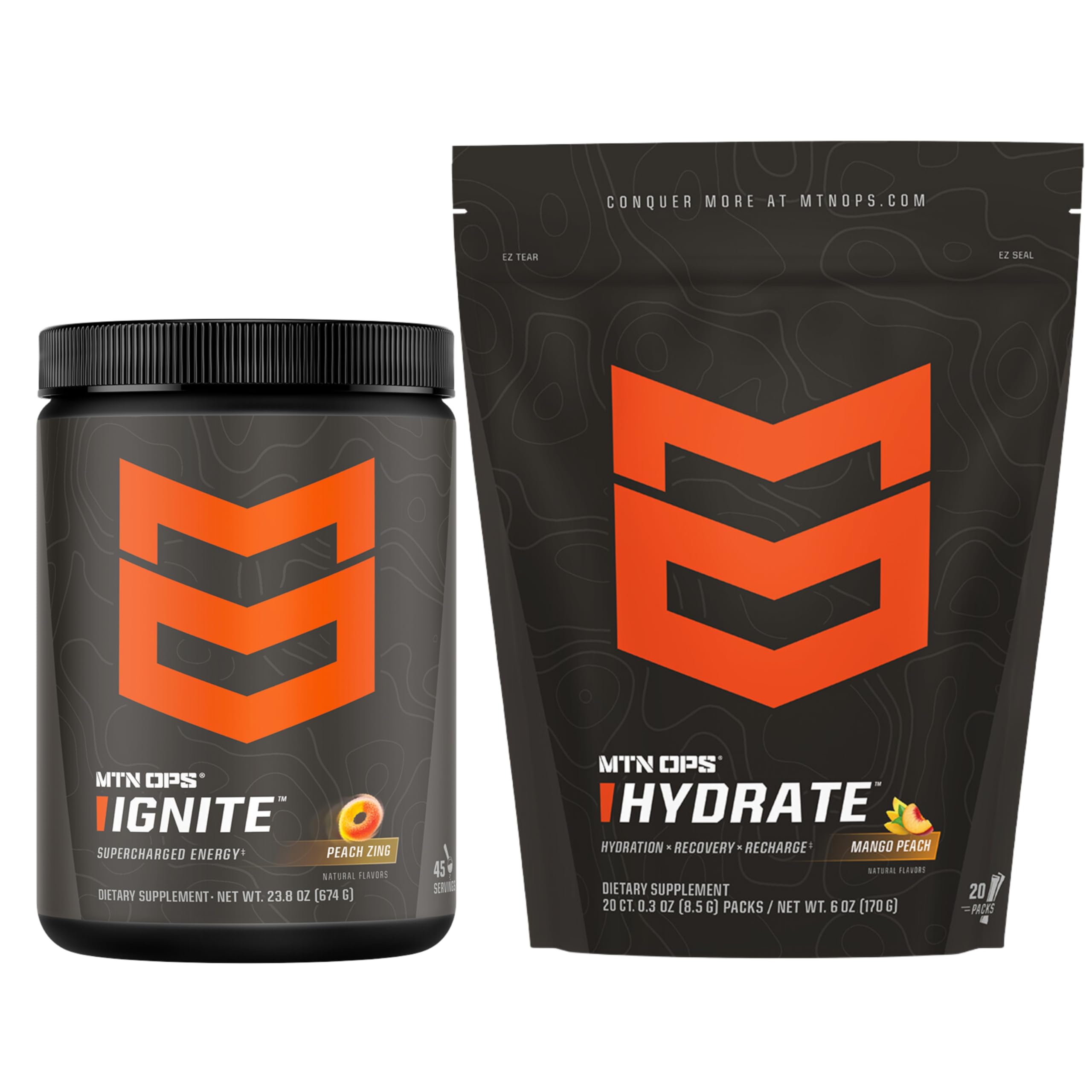 Amazon.com: MTN OPS Ignite Peach Zing + Hydrate Mango Peach Bundle