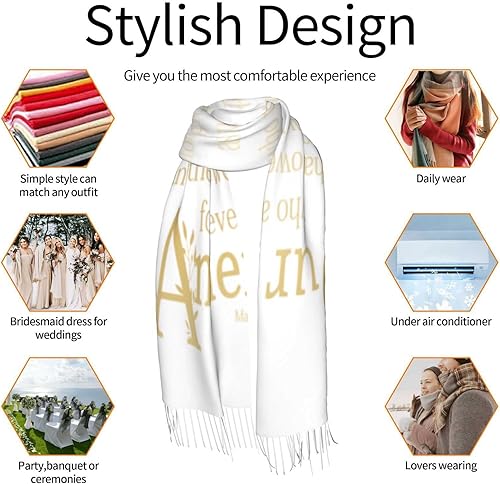 Miniatura 7 de Regalos para mujeres, cristianos religiosos blancos Jesús me ama, versículo bíblico, con flecos, pashmina, chal para novia, boda, fiesta