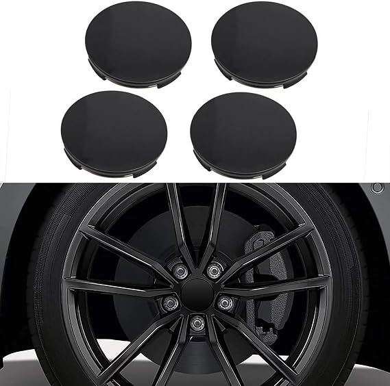 Car Wheel Center Caps Cover Kit Outer 58mm 2.28 inches Inner 54mm 2.12 inches Wheel Center Cover Caps Decor Kit Snap-in for Cars Rims Plastic Center Hub Cover Caps, 4Pack Black