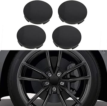 Car Wheel Center Caps Cover Kit Outer 58mm 2.28 inches Inner 54mm 2.12 inches Wheel Center Cover Caps Decor Kit Snap-in for Cars Rims Plastic Center Hub Cover Caps, 4Pack Black