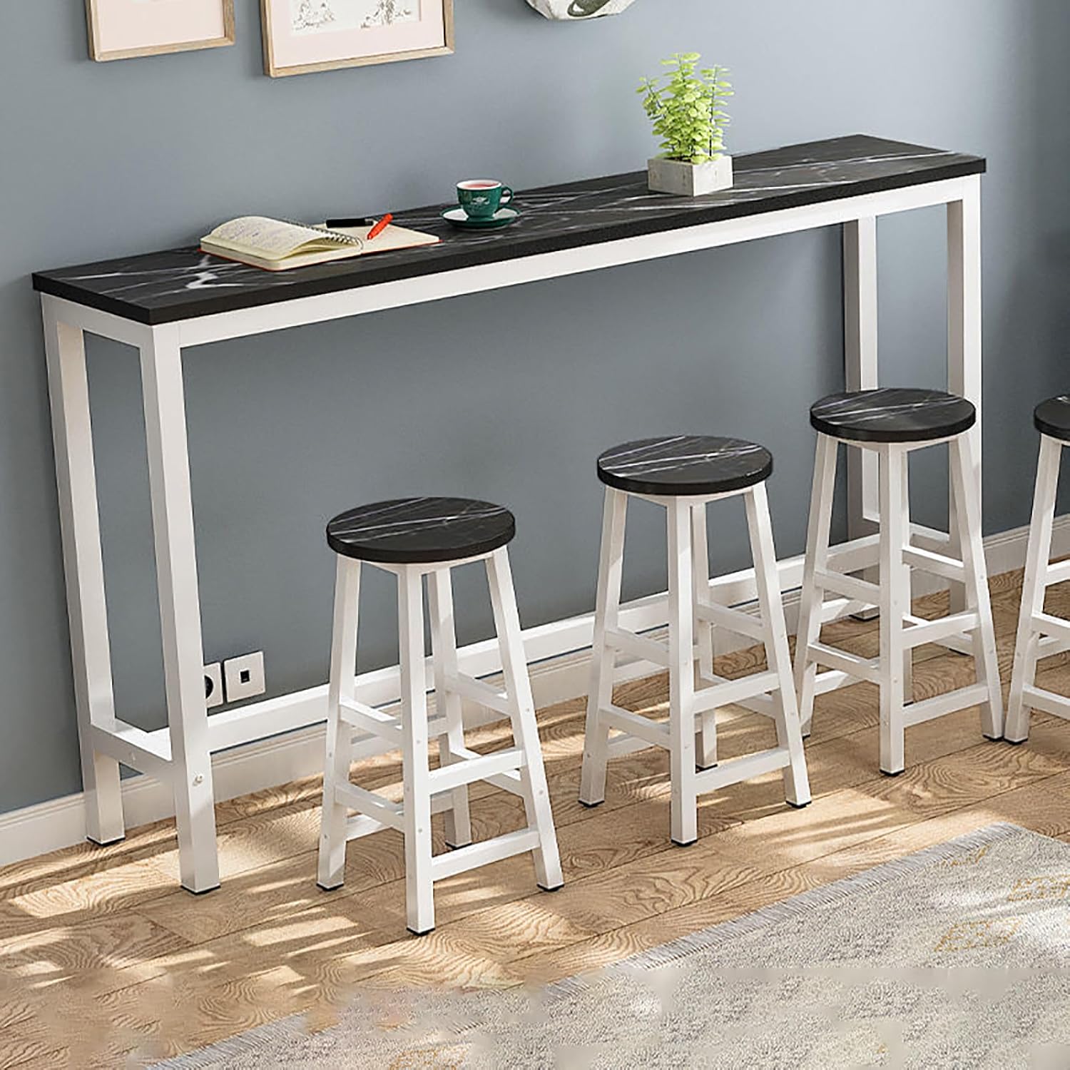 HSHBDDM Bar Table Set, 39.4" Bar Height Table and Chairs