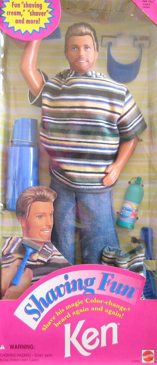 Barbie Shaving Fun KEN Doll w "Magic" Color Change Beard & Accessories