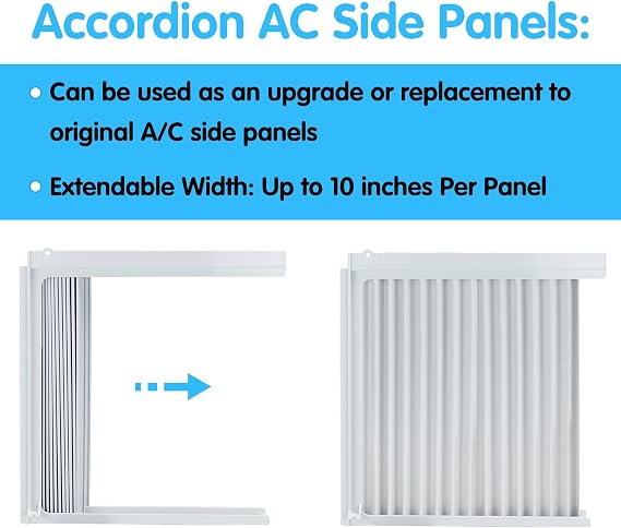 Air Jade Window with air conditioning side panel frame AC side panel set 8,000 Btu unit room air conditioner accordion filler curtain replacement kit
