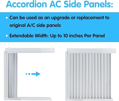 Air Jade Window with air conditioning side panel frame AC side panel set 8,000 Btu unit room air conditioner accordion filler curtain replacement kit