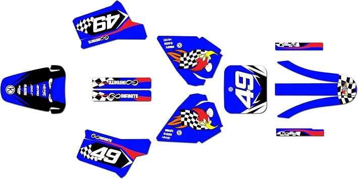 Graphics Kit for Honda XR 200R 1984-2002 PECKER Series Blue 21 Mil - Dirt pit bike motorcycle stickers, dirtbike racing automotive decal motocross accessories no-plastics