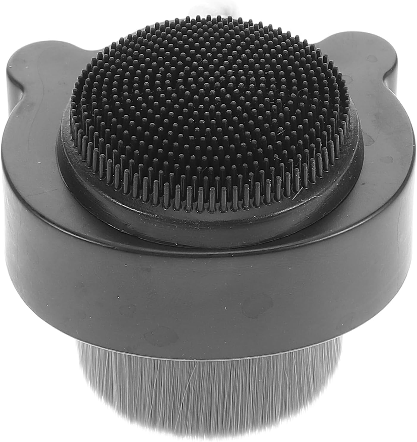 Silicone Face Exfoliating Brush Double-Sided Soft Bristles with Protective Cover Black Facial Scrubber for Deep Pore Cleansing and Gentle Skin Care for Men and Women