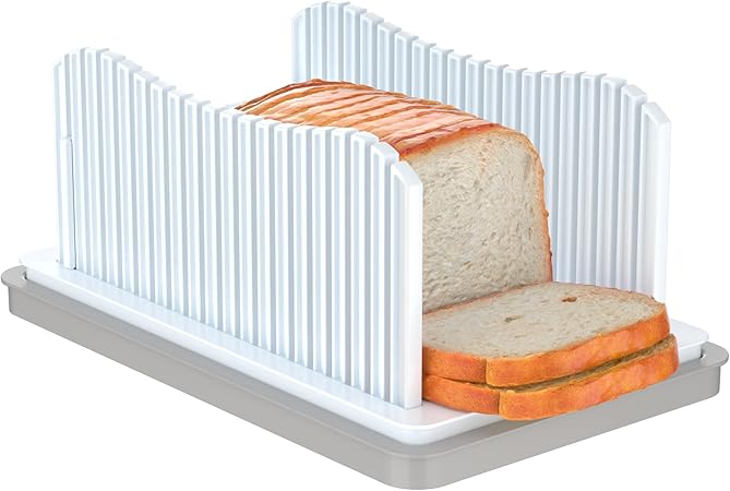 CAWIU Bread Slicer for Homemade Bread, Foldable Bread Cutter with