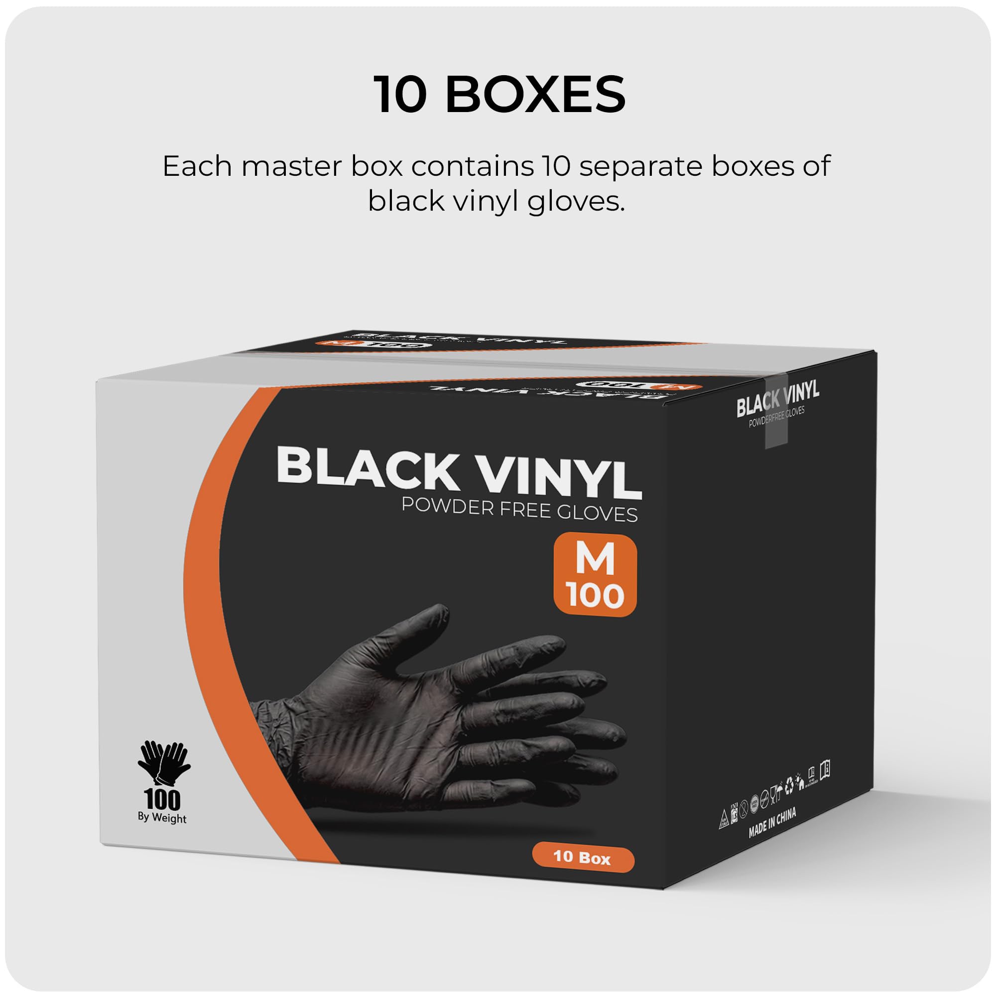 Guanti usa e getta, 1000 pezzi, senza lattice, senza polvere, per uso alimentare, vestibilità comoda, guanti multiuso in vinile nero, per manipolazione di alimenti, pulizia e bellezza
