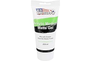U.S. Art Supply 200ml Matte Acrylic Clear Gel Medium Tub for Transparent Colors