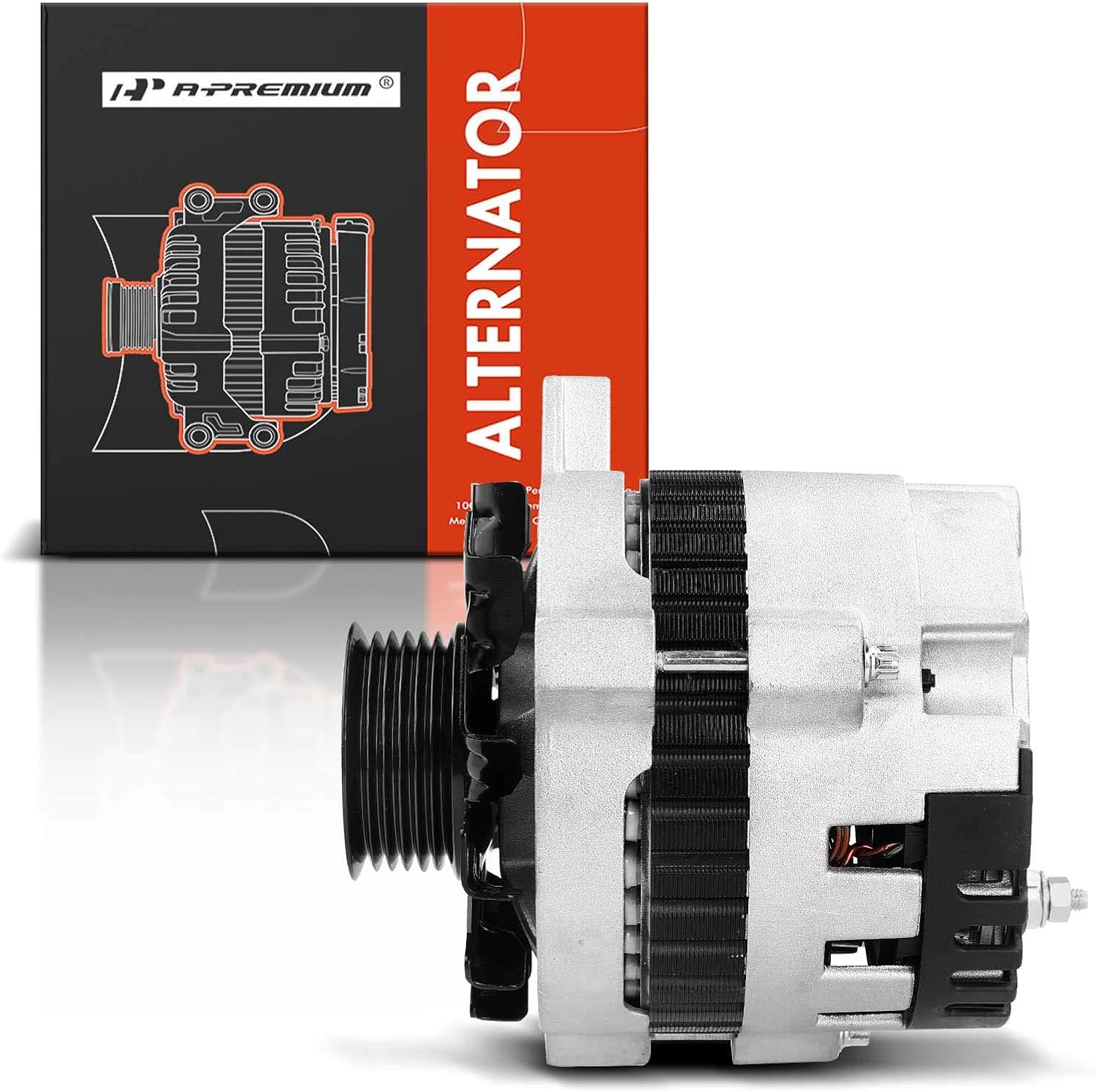 A-Premium Alternator Compatible with Chevrolet Express 3500 1997, Astro 90-93, G10, G20, G30, P30 & GMC Savana 3500, Safari, G1500, G2500, 12V 100/105A CW 6-Groove Pulley, Replace# 10463418, 10480087