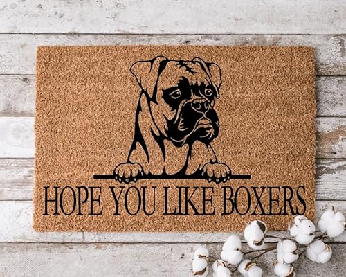 Hope You Like Boxers Welcome Mat for Dog Owner Pet Lover Doormat New Home Decor Housewarming Gift Home Kitchen Doormat Bedroom Doormat 16X24 in