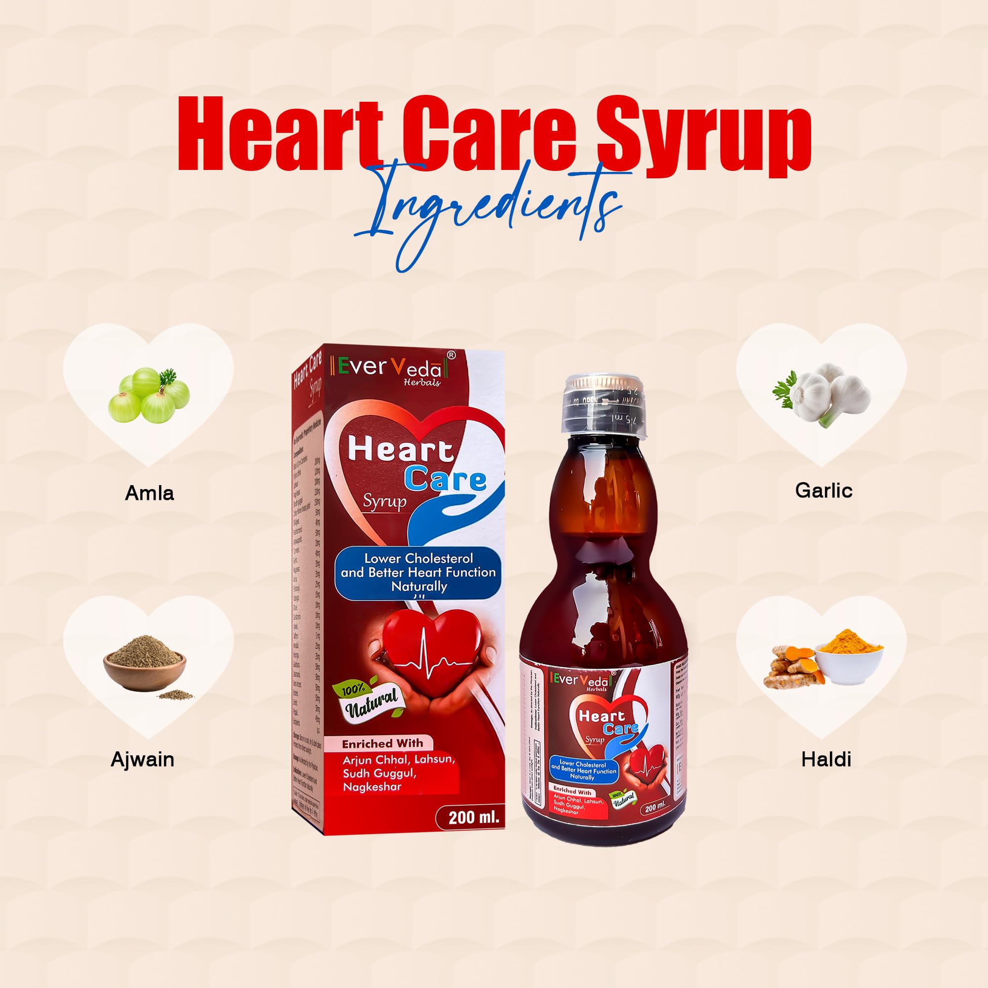Buy EverVeda Heart Care Syrup | Ayurvedic Medicine for Cholesterol
