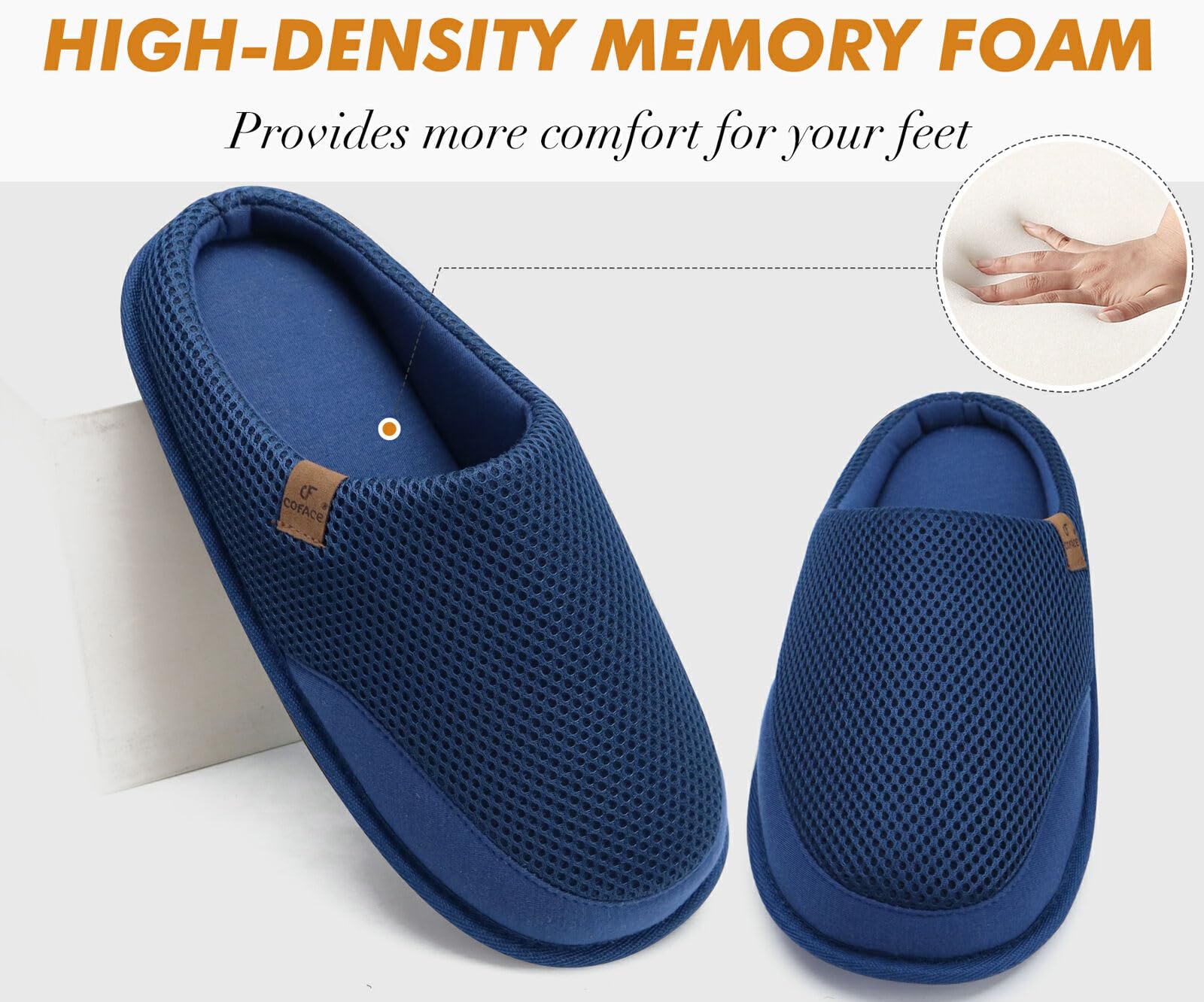 COFACE Pantofole da Uomo Invernali Calde Ciabatte da Casa Comoda Memory Foam Feltro Scarpe con Antiscivolo Suola Taglia 40-49