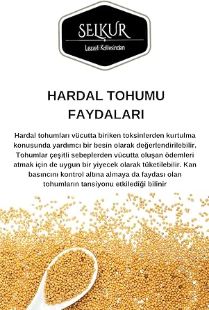 SELKUR Sarı Hardal Tohumu(KATKISIZ,ELENMİŞ) 1kg