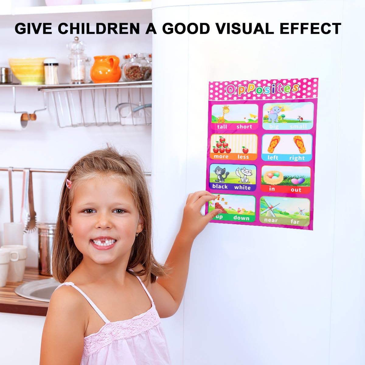 HOMOBABE Affiches Éducatives Maternelle Résistantes à L'usure 14pcs en Papier Synthétique Amélioration Reconnaissance des Couleurs pour Chambre de